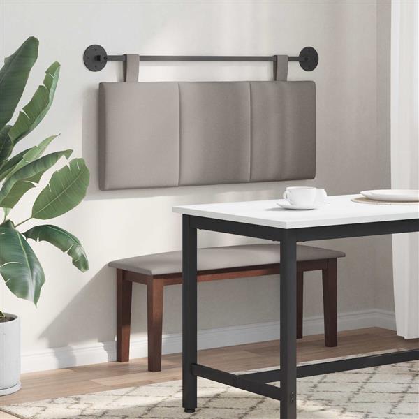 Grote foto vidaxl hangend hoofdeinde wandgemonteerd taupe 110 x 55 x 5 cm stof antiek en kunst stoelen en banken