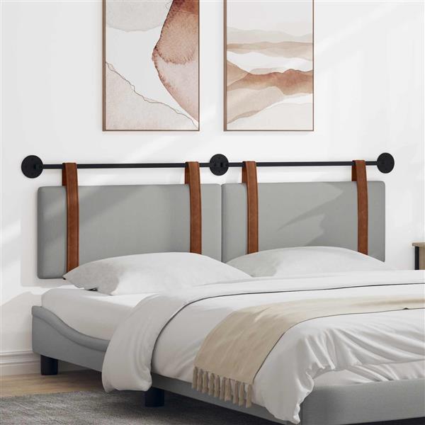 Grote foto vidaxl hangend hoofdeinde effen wolkengrijs 180 x 40 cm bewerkt hout antiek en kunst stoelen en banken