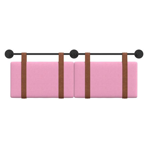 Grote foto vidaxl hangend hoofdeinde wandgemonteerd roze 140 x 40 cm bewerkt hout antiek en kunst stoelen en banken