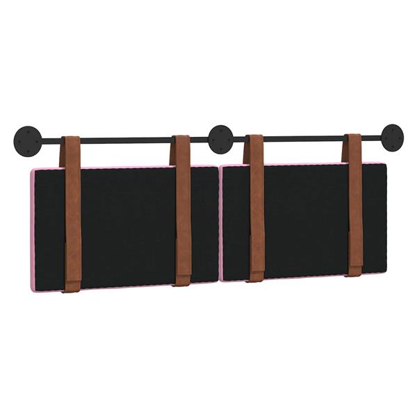 Grote foto vidaxl hangend hoofdeinde wandgemonteerd roze 140 x 40 cm bewerkt hout antiek en kunst stoelen en banken