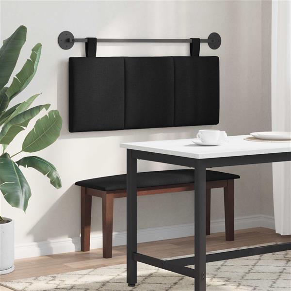 Grote foto vidaxl hangend hoofdeinde wandgemonteerd zwart 110 x 55 x 5 cm stof antiek en kunst stoelen en banken
