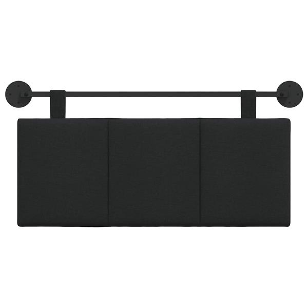 Grote foto vidaxl hangend hoofdeinde wandgemonteerd zwart 110 x 55 x 5 cm stof antiek en kunst stoelen en banken