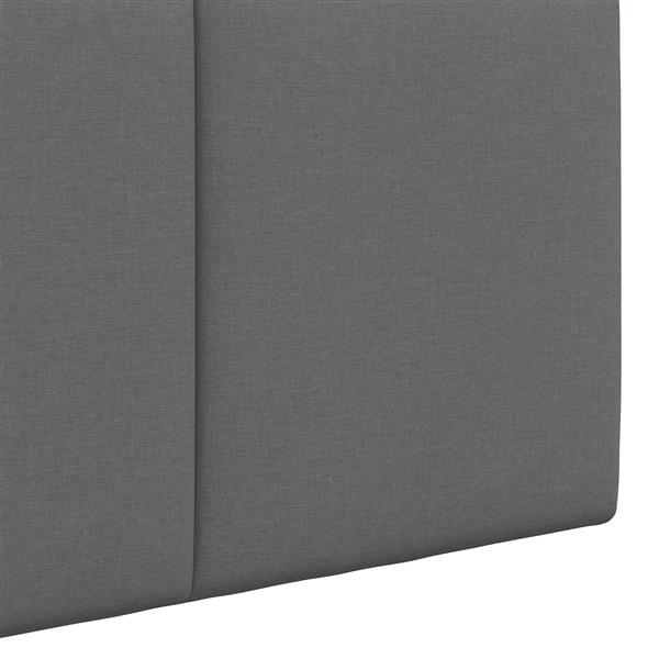 Grote foto vidaxl hangend hoofdeinde gestreept donkergrijs 110 x 55 x 5 cm stof antiek en kunst stoelen en banken