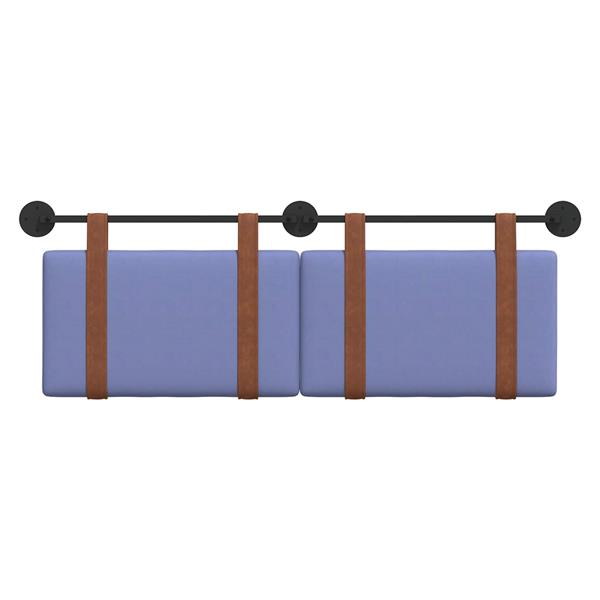 Grote foto vidaxl hangend hoofdeinde effen jeans blauw 130 x 55 x 5 cm antiek pu antiek en kunst stoelen en banken