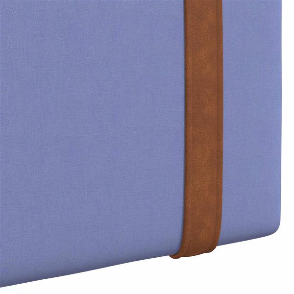 Grote foto vidaxl hangend hoofdeinde effen jeans blauw 130 x 55 x 5 cm antiek pu antiek en kunst stoelen en banken