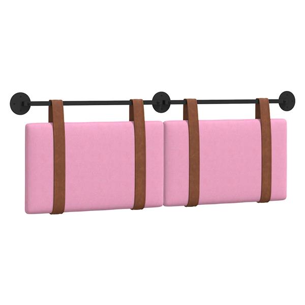 Grote foto vidaxl hangend hoofdeinde wandgemonteerd roze 120 x 40 cm bewerkt hout antiek en kunst stoelen en banken