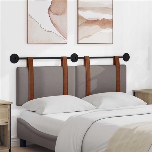 Grote foto vidaxl hangend hoofdeinde effen taupe 120 x 40 cm bewerkt hout antiek en kunst stoelen en banken