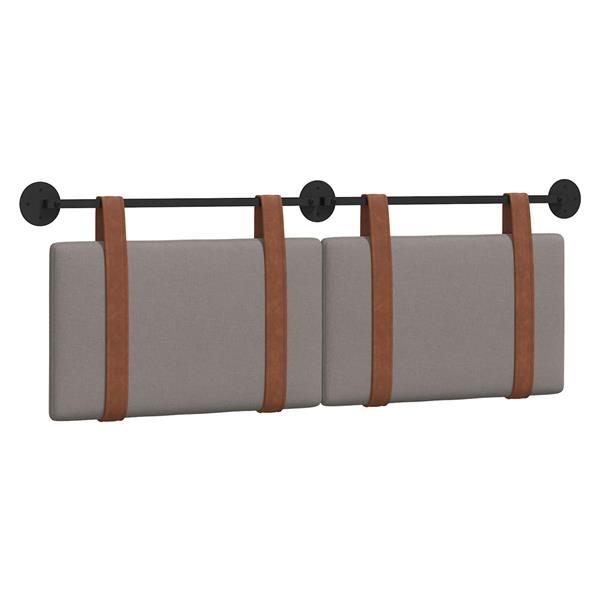 Grote foto vidaxl hangend hoofdeinde effen taupe 120 x 40 cm bewerkt hout antiek en kunst stoelen en banken
