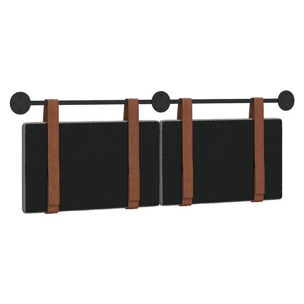 Grote foto vidaxl hangend hoofdeinde effen taupe 120 x 40 cm bewerkt hout antiek en kunst stoelen en banken