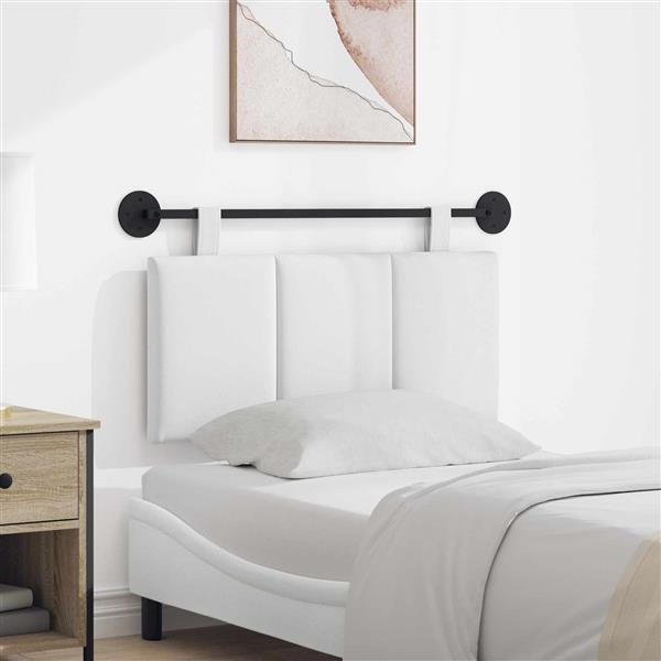 Grote foto vidaxl hangend hoofdeinde wandgemonteerd wit 100 x 55 x 5 cm stof antiek en kunst stoelen en banken