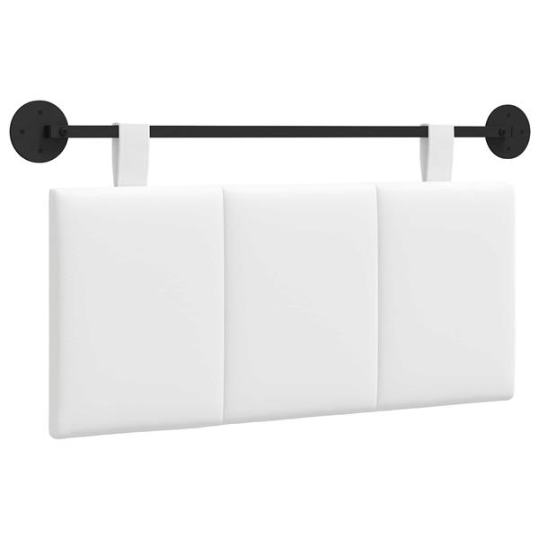 Grote foto vidaxl hangend hoofdeinde wandgemonteerd wit 100 x 55 x 5 cm stof antiek en kunst stoelen en banken