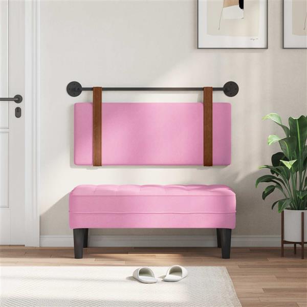 Grote foto vidaxl hangend hoofdeinde wandgemonteerd roze 100 x 40 cm bewerkt hout antiek en kunst stoelen en banken