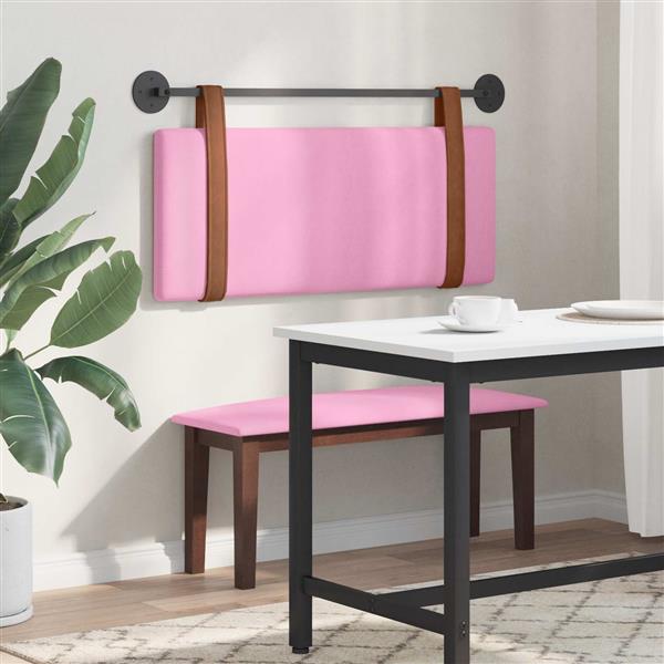 Grote foto vidaxl hangend hoofdeinde wandgemonteerd roze 100 x 40 cm bewerkt hout antiek en kunst stoelen en banken