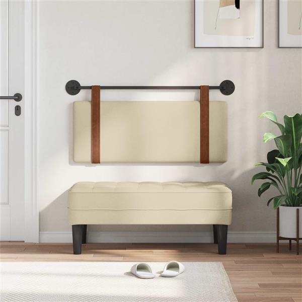 Grote foto vidaxl hangend hoofdeinde effen cr me 100 x 40 cm bewerkt hout antiek en kunst stoelen en banken