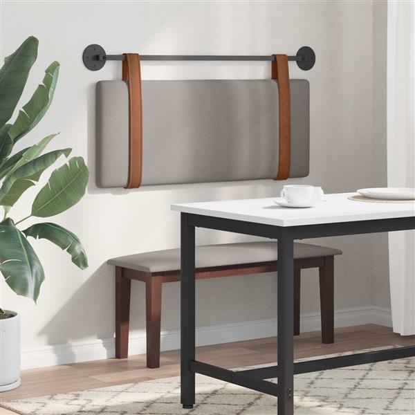 Grote foto vidaxl hangend hoofdeinde effen taupe 100 x 40 cm bewerkt hout antiek en kunst stoelen en banken