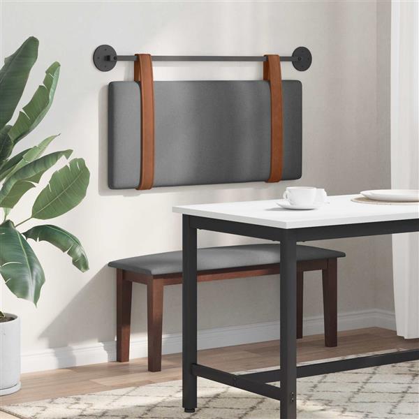 Grote foto vidaxl hangend hoofdeinde effen donkergrijs 90 x 40 cm bewerkt hout antiek en kunst stoelen en banken