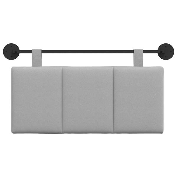 Grote foto vidaxl hangend hoofdeinde gestreept wolkengrijs 100 x 55 x 5 cm stof antiek en kunst stoelen en banken