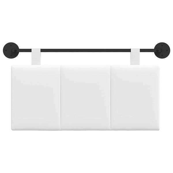 Grote foto vidaxl hangend hoofdeinde wandgemonteerd wit 90 x 55 x 5 cm stof antiek en kunst stoelen en banken