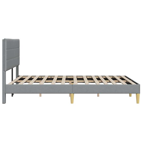 Grote foto vidaxl bedframe met hoofdeinde lichtgrijs 160 x 200 cm stof antiek en kunst stoelen en banken
