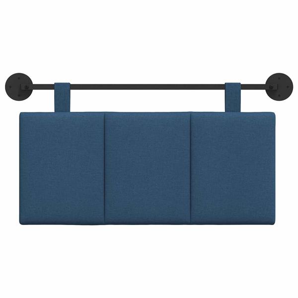 Grote foto vidaxl hangend hoofdeinde wandgemonteerd blauw 90 x 55 x 5 cm stof antiek en kunst stoelen en banken