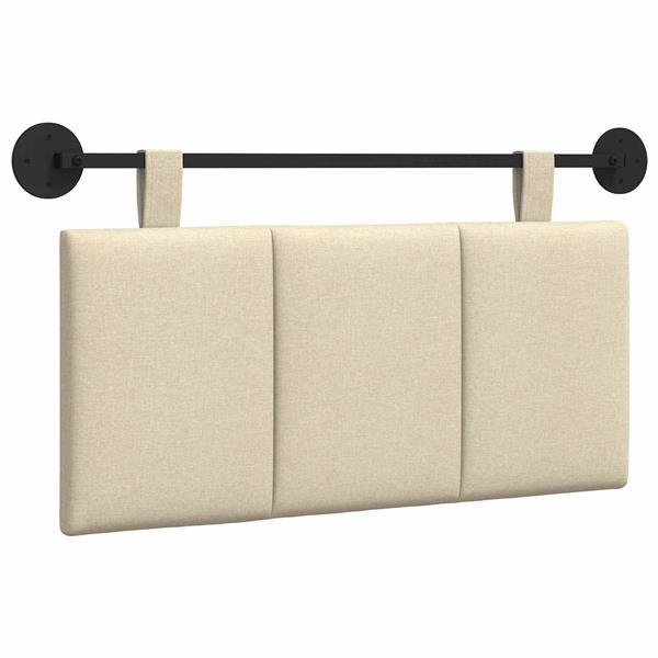 Grote foto vidaxl hangend hoofdeinde wandgemonteerd cr me 90 x 55 x 5 cm stof antiek en kunst stoelen en banken