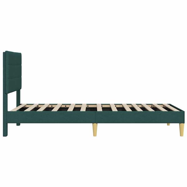 Grote foto vidaxl bedframe met hoofdeinde donkergroen 80 x 200 cm stof antiek en kunst stoelen en banken