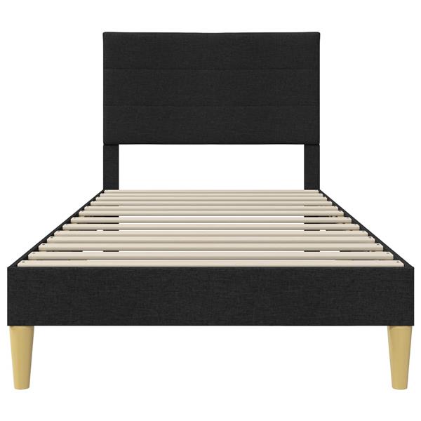 Grote foto vidaxl bedframe met hoofdeinde zwart 80 x 200 cm stof antiek en kunst stoelen en banken