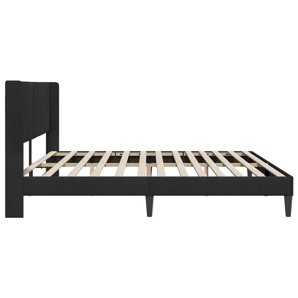 Grote foto vidaxl bedframe met hoofdeinde zwart 180 x 200 cm fluweel antiek en kunst stoelen en banken