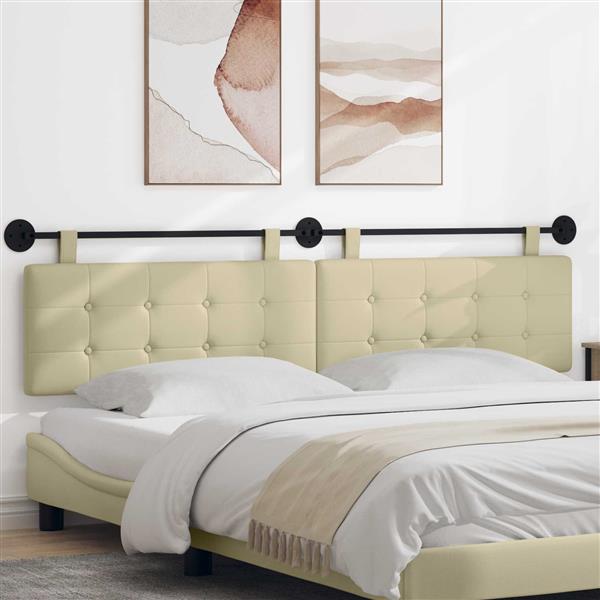 Grote foto vidaxl hangend hoofdeinde cr me 210 x 55 x 5 cm nep leer antiek en kunst stoelen en banken