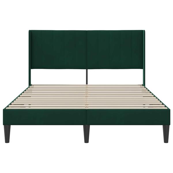 Grote foto vidaxl bedframe met hoofdeinde donkergroen 120 x 200 cm fluweel antiek en kunst stoelen en banken