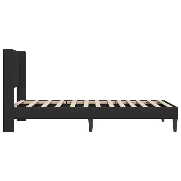 Grote foto vidaxl bedframe met hoofdeinde zwart 100 x 200 cm fluweel antiek en kunst stoelen en banken