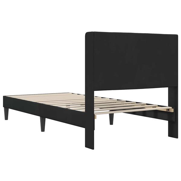 Grote foto vidaxl bedframe met hoofdeinde zwart 100 x 200 cm fluweel antiek en kunst stoelen en banken