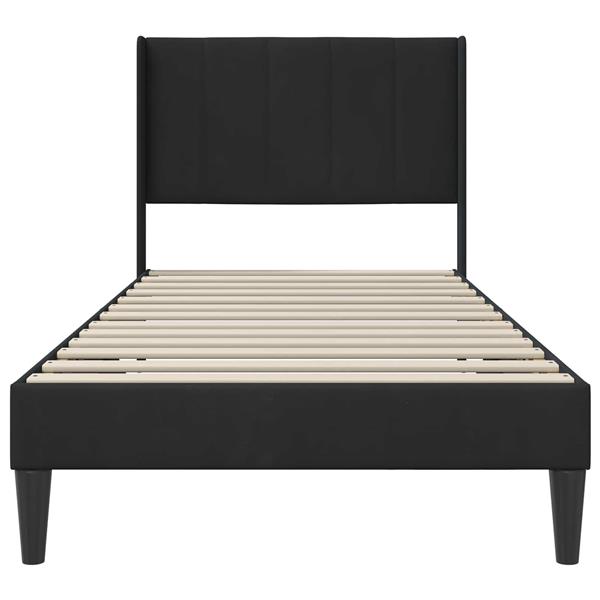 Grote foto vidaxl bedframe met hoofdeinde zwart 90 x 200 cm fluweel antiek en kunst stoelen en banken