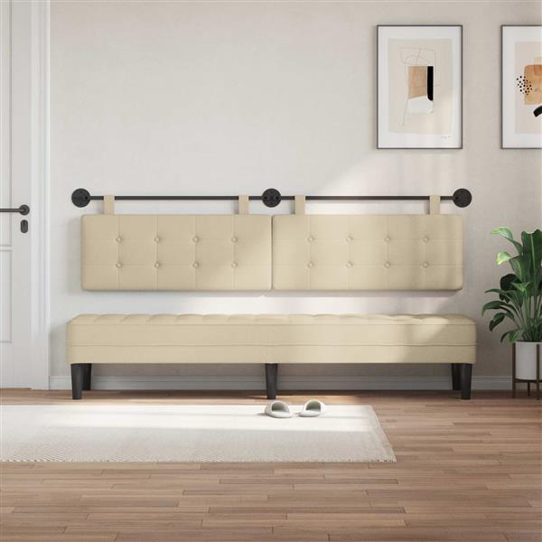 Grote foto vidaxl hangend hoofdbord cr me stof antiek en kunst stoelen en banken