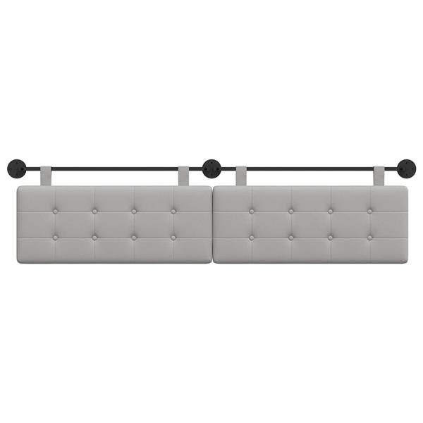 Grote foto vidaxl hangend hoofdeinde wandgemonteerd wolkengrijs 210 x 55 x 5 cm antiek en kunst stoelen en banken