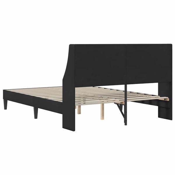 Grote foto vidaxl bedframe met hoofdeinde zwart 120 x 190 cm fluweel antiek en kunst stoelen en banken
