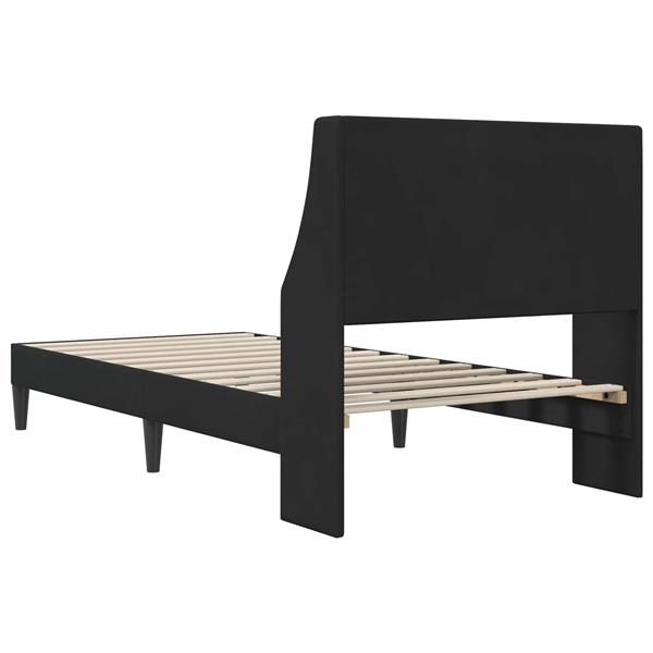 Grote foto vidaxl bedframe met hoofdeinde zwart 90 x 190 cm fluweel antiek en kunst stoelen en banken