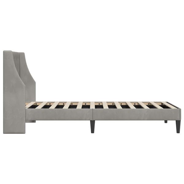 Grote foto vidaxl bedframe met hoofdeinde lichtgrijs 80 x 200 cm fluweel antiek en kunst stoelen en banken