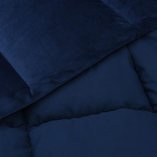 Grote foto vidaxl winter dekbed gekwilt donkerblauw 155 x 220 cm microfiber huis en inrichting bedden