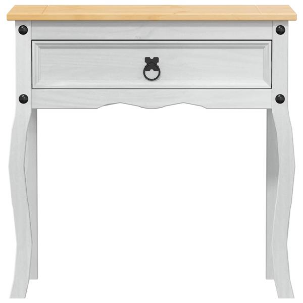 Grote foto vidaxl console tafel met lade wit 73 x 35 x 73 cm massief grenenhout huis en inrichting eettafels
