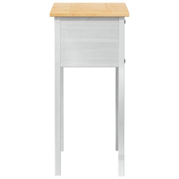 Grote foto vidaxl console tafel met lade wit 73 x 35 x 73 cm massief grenenhout huis en inrichting eettafels