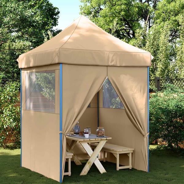 Grote foto vidaxl partytent beige 200 x 200 x 306 cm oxford stof tuin en terras overige tuin en terras