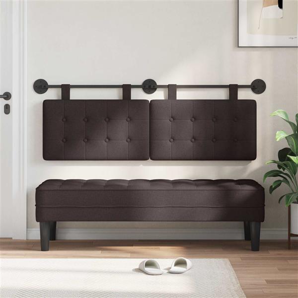 Grote foto vidaxl hangend hoofdeinde wandgemonteerd donkerbruin 130 x 55 x 5 cm antiek en kunst stoelen en banken