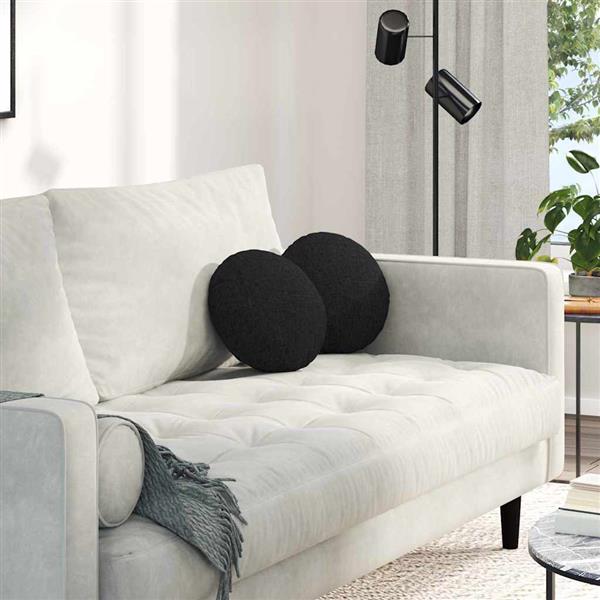 Grote foto vidaxl zitkussens 2 pcs zwart 30 x 13 cm stof huis en inrichting woningdecoratie