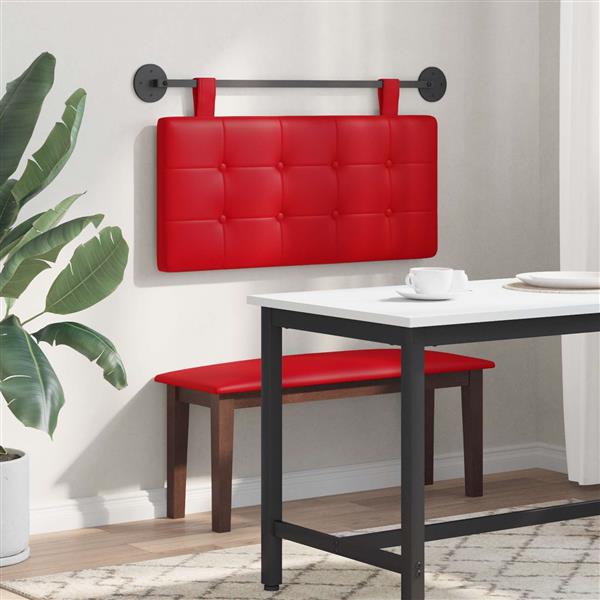 Grote foto vidaxl hangend hoofdeinde wandgemonteerd rood 100 x 55 x 5 cm nep leer antiek en kunst stoelen en banken