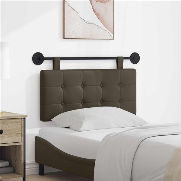 Grote foto vidaxl hangend hoofdeinde grijs 100 x 55 x 5 cm nep leer antiek en kunst stoelen en banken