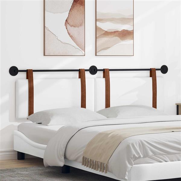 Grote foto vidaxl hangend hoofdeinde wandgemonteerd wit 180 x 40 cm bewerkt hout antiek en kunst stoelen en banken