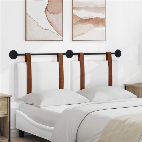 Grote foto vidaxl hangend hoofdeinde wandgemonteerd wit 140 x 40 cm bewerkt hout antiek en kunst stoelen en banken