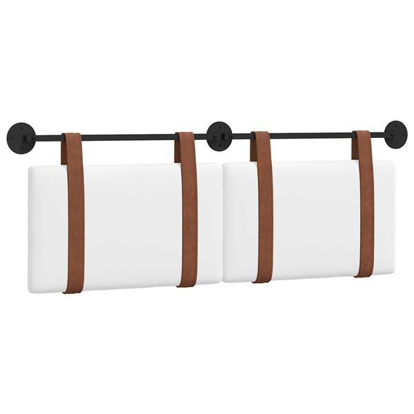 Grote foto vidaxl hangend hoofdeinde wandgemonteerd wit 140 x 40 cm bewerkt hout antiek en kunst stoelen en banken