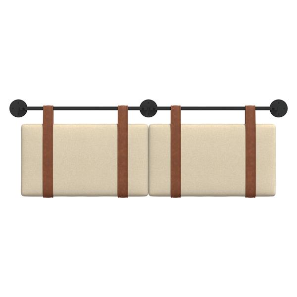 Grote foto vidaxl hangend hoofdeinde effen cr me 140 x 40 cm bewerkt hout antiek en kunst stoelen en banken